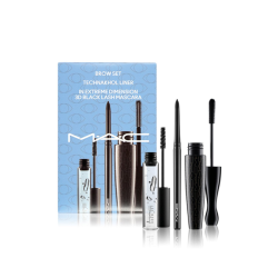 MAC Cosmetics Set Ojos Black 3 Productos In Extreme Dimension 3D Black Mascara, Technakhol Liner y Brow Set